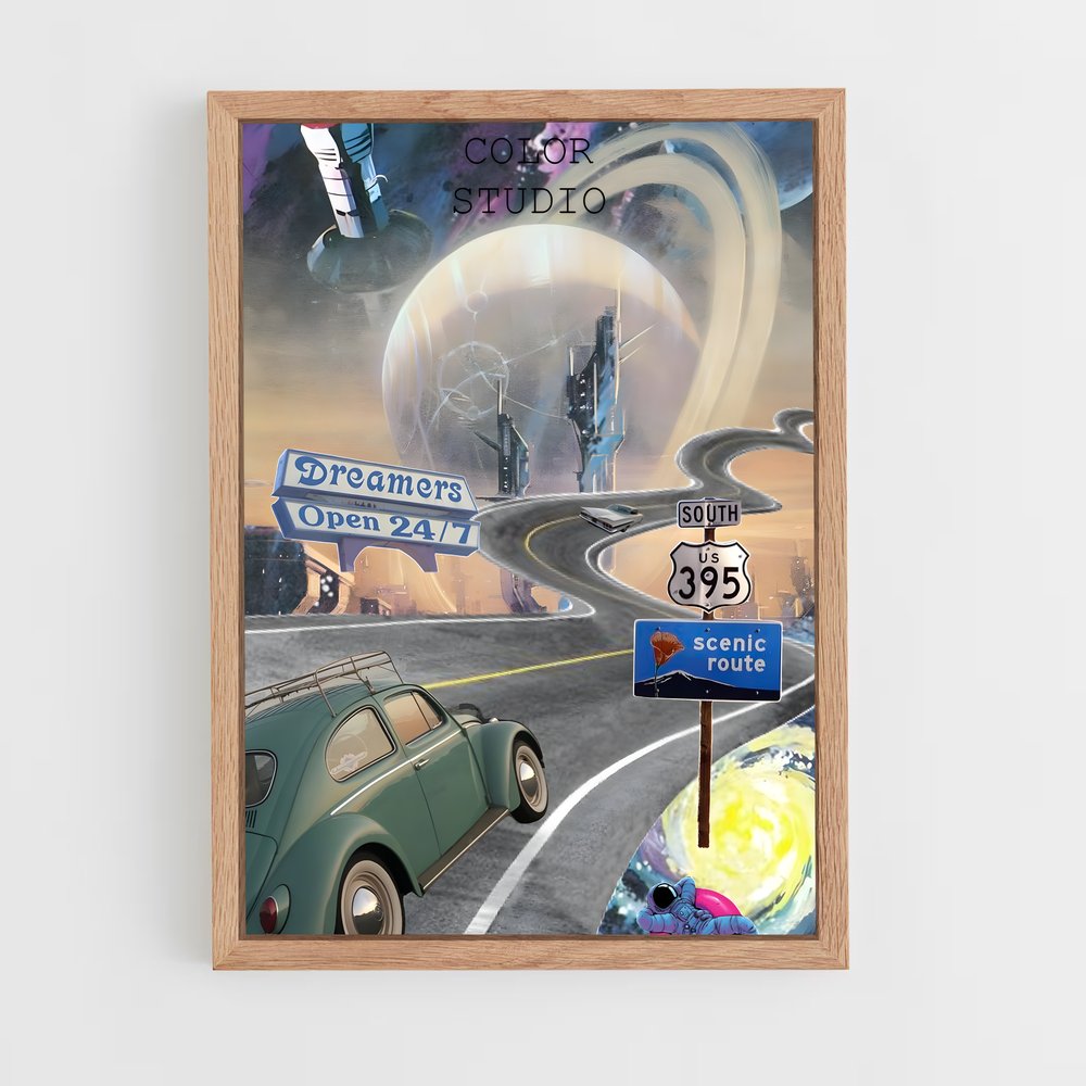 Poster Galactic Quest – affiche Espace rétro (vue 4)